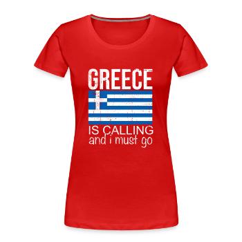 Griechenland Spruch - Frauen Premium Bio T-Shirt - Rot - Vorne - Mia (176cm)