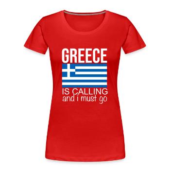 Griechenland Spruch - Frauen Premium Bio T-Shirt - Rot - Vorne - Mia (176cm)