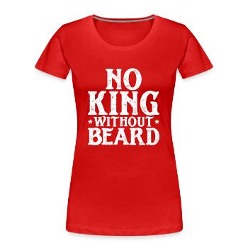 Barbe complète et porteur de barbe Cheveux de barbe Moustache - T-shirt bio Premium Femme - rouge - Devant - Mia (176cm)