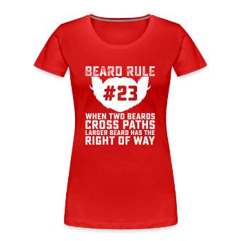 Barbe complète et porteur de barbe Cheveux de barbe Moustache - T-shirt bio Premium Femme - rouge - Devant - Mia (176cm)