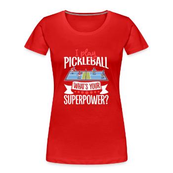 Pickleball Player Pickleball Paddle Pickleball - Frauen Premium Bio T-Shirt - Rot - Vorne - Mia (176cm)