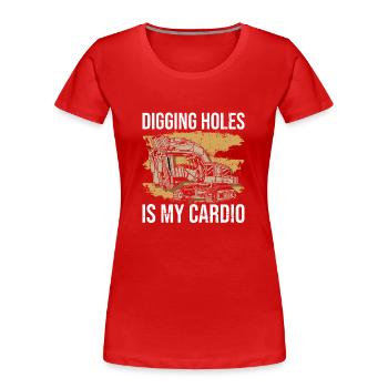 Baggerbagger Bagger Schwerer Equipmanet Opérateur - T-shirt bio Premium Femme - rouge - Devant - Mia (176cm)