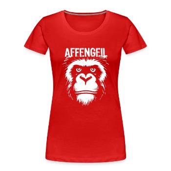 Fastnacht - Karneval - Kostüm - Spruch - Affe - Frauen Premium Bio T-Shirt - Rot - Vorne - Mia (176cm)