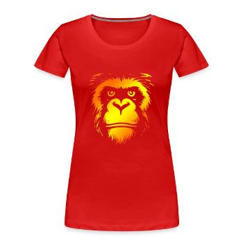 Shrovetide - Carnival - Costume - Saying - Monkey - Women's Premium Organic T-Shirt - red - Front - Mia (176cm)