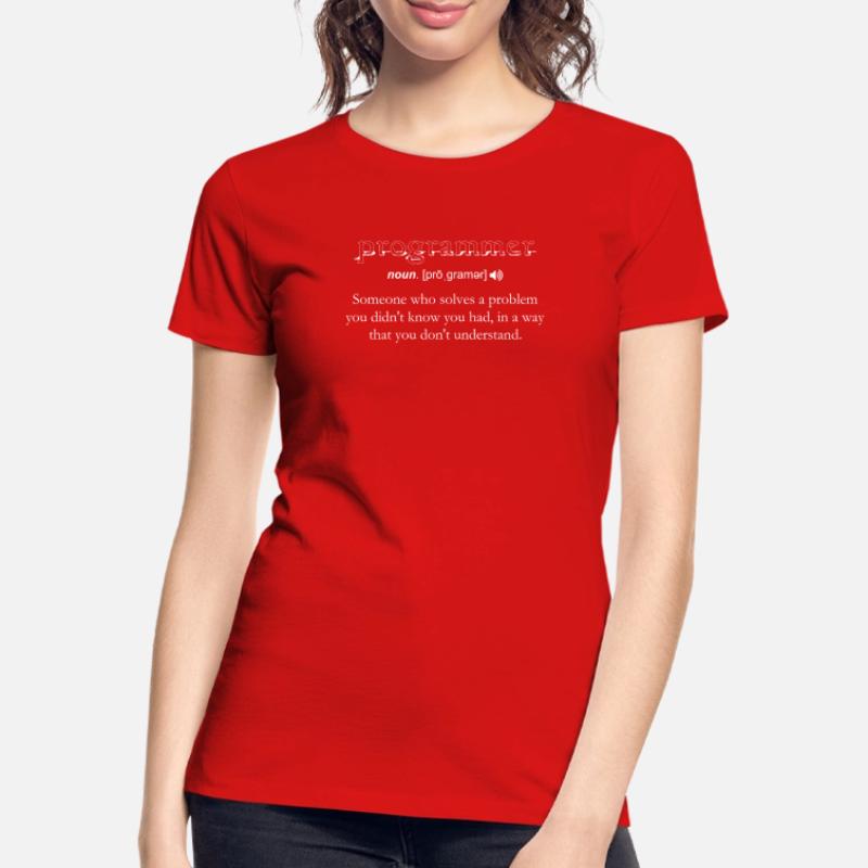 Programmer Funny Definition Coding Humor Computer Women's Premium Organic T-Shirt
