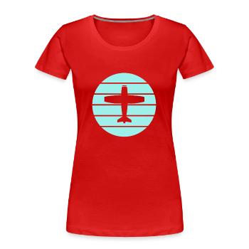 Airplane - Women's Premium Organic T-Shirt - red - Front - Mia (176cm)