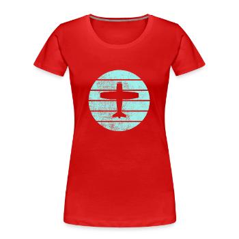 Airplane - Women's Premium Organic T-Shirt - red - Front - Mia (176cm)