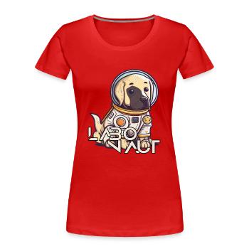 LabbiNaut Labrador Astronaut Dog daddy - Women's Premium Organic T-Shirt - red - Front - Mia (176cm)