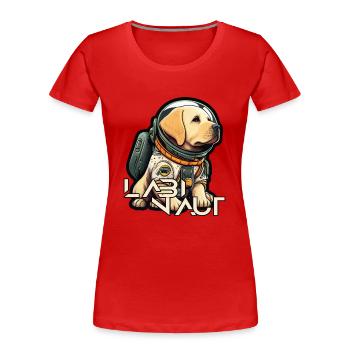 LabbiNaut Labrador Astronaut Dog daddy - Women's Premium Organic T-Shirt - red - Front - Mia (176cm)