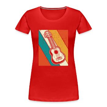 Ukulélé Joueur de ukulélé Ukuléléliste - T-shirt bio Premium Femme - rouge - Devant - Mia (176cm)