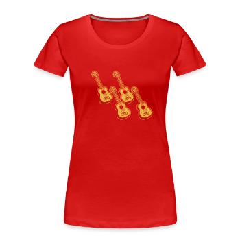 Ukulélé Joueur de ukulélé Ukuléléliste - T-shirt bio Premium Femme - rouge - Devant - Mia (176cm)