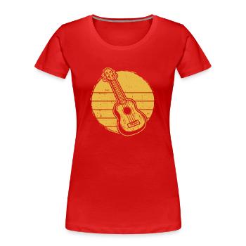 Ukulélé Joueur de ukulélé Ukuléléliste - T-shirt bio Premium Femme - rouge - Devant - Mia (176cm)