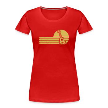Ukulélé Joueur de ukulélé Ukuléléliste - T-shirt bio Premium Femme - rouge - Devant - Mia (176cm)