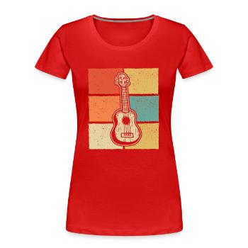 Ukulélé Joueur de ukulélé Ukuléléliste - T-shirt bio Premium Femme - rouge - Devant - Mia (176cm)