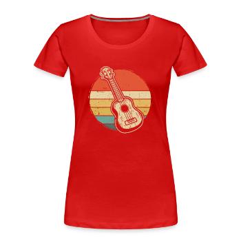 Ukulélé Joueur de ukulélé Ukuléléliste - T-shirt bio Premium Femme - rouge - Devant - Mia (176cm)