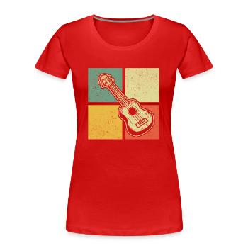 Ukulélé Joueur de ukulélé Ukuléléliste - T-shirt bio Premium Femme - rouge - Devant - Mia (176cm)