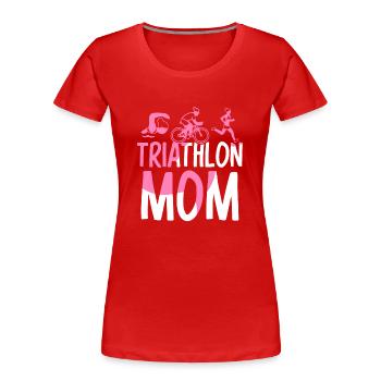 Triathlon Mama Triathletin Triathlons Triathlet - Frauen Premium Bio T-Shirt - Rot - Vorne - Mia (176cm)