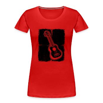 Ukulélé Joueur de ukulélé Ukuléléliste - T-shirt bio Premium Femme - rouge - Devant - Mia (176cm)