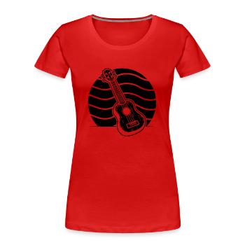 Ukulélé Joueur de ukulélé Ukuléléliste - T-shirt bio Premium Femme - rouge - Devant - Mia (176cm)