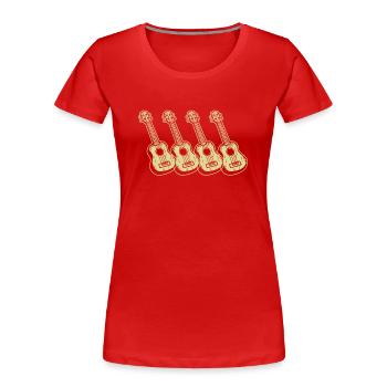 Ukulélé Joueur de ukulélé Ukuléléliste - T-shirt bio Premium Femme - rouge - Devant - Mia (176cm)