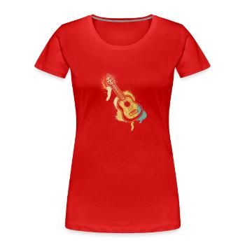 Ukulélé Joueur de ukulélé Ukuléléliste - T-shirt bio Premium Femme - rouge - Devant - Mia (176cm)