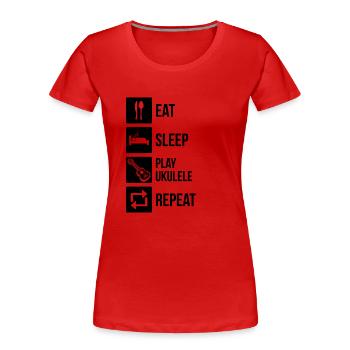 Ukulélé Joueur de ukulélé Ukuléléliste - T-shirt bio Premium Femme - rouge - Devant - Mia (176cm)