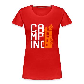 camping - Frauen Premium Bio T-Shirt - Rot - Vorne - Mia (176cm)