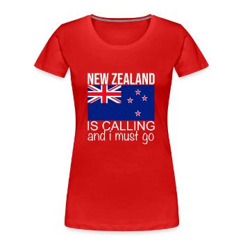 Dicton néo-zélandais - T-shirt bio Premium Femme - rouge - Devant - Mia (176cm)