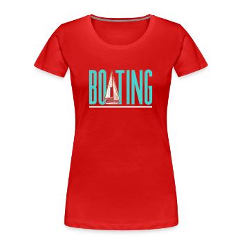 Bateau nautique Yacht Voilier Bateau - T-shirt bio Premium Femme - rouge - Devant - Mia (176cm)