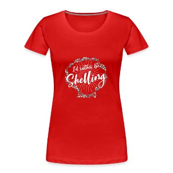 Collecte de coquillages sur la plage Collecteurs de coquillages - T-shirt bio Premium Femme - rouge - Devant - Mia (176cm)