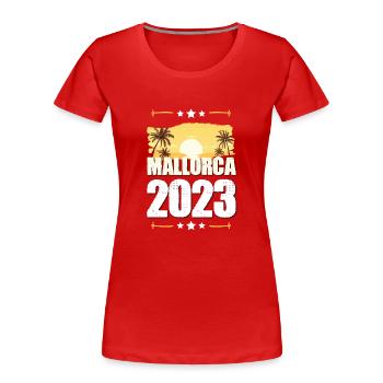 Majorque 2023 - T-shirt bio Premium Femme - rouge - Devant - Mia (176cm)