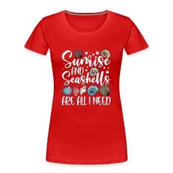 Collecte des coquillages - T-shirt bio Premium Femme - rouge - Devant - Mia (176cm)