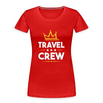Travel Crew - Frauen Premium Bio T-Shirt - Rot - Vorne - Mia (176cm)