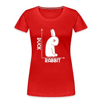 Illusion d’optique de canard ou de lapin génial pour un - T-shirt bio Premium Femme - rouge - Devant - Mia (176cm)
