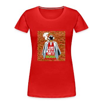 I Exit VIM like a Boss for Linux Coder and Hacker - Frauen Premium Bio T-Shirt - Rot - Vorne - Mia (176cm)
