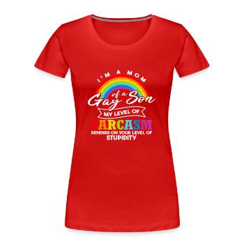 Mutter eines schwulen Sohnes | Pride-Monat - Frauen Premium Bio T-Shirt - Rot - Vorne - Mia (176cm)