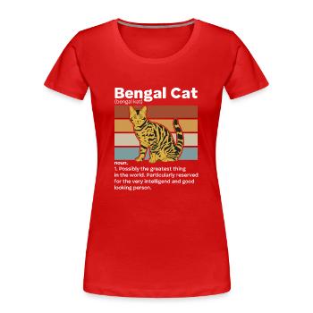 Bengal Cat Noun Vintage Cat Mama Cat Daddy - Women's Premium Organic T-Shirt - red - Front - Mia (176cm)