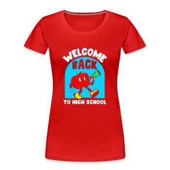 Welcome back to school Teachers Back to school - Women's Premium Organic T-Shirt - red - Front - Mia (176cm)