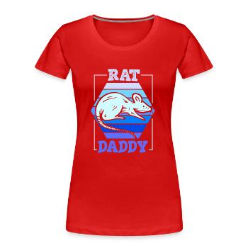 Rattenpapa Ratte Papa Liebhaber Tier Süß Ratten - Frauen Premium Bio T-Shirt - Rot - Vorne - Mia (176cm)