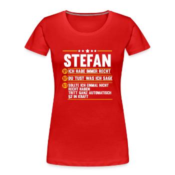Stefan - Frauen Premium Bio T-Shirt - Rot - Vorne - Mia (176cm)