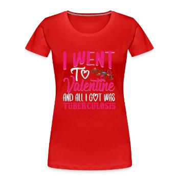 Valentine - Frauen Premium Bio T-Shirt - Rot - Vorne - Mia (176cm)
