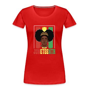 Juneteenth 1865 Black African American Afrika - Frauen Premium Bio T-Shirt - Rot - Vorne - Mia (176cm)