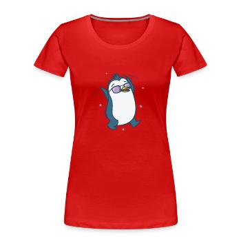 Pinguin Antarktis Vogel Tier - Frauen Premium Bio T-Shirt - Rot - Vorne - Mia (176cm)