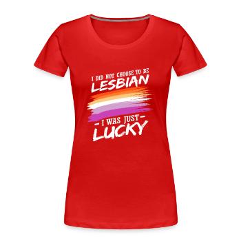 Ich habe mir nicht ausgesucht, lesbisch zu sein - Frauen Premium Bio T-Shirt - Rot - Vorne - Mia (176cm)