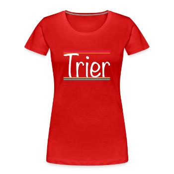 Trier - Women's Premium Organic T-Shirt - red - Front - Mia (176cm)