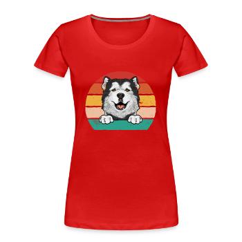 Alaskan Malamute Hund - Frauen Premium Bio T-Shirt - Rot - Vorne - Mia (176cm)