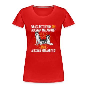 Alaskan Malamute Hund - Frauen Premium Bio T-Shirt - Rot - Vorne - Mia (176cm)