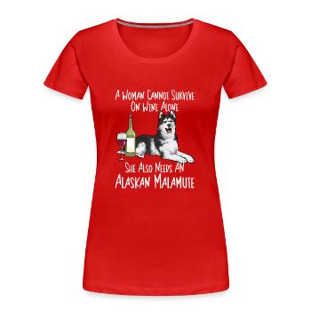 Alaskan Malamute Hund - Frauen Premium Bio T-Shirt - Rot - Vorne - Mia (176cm)