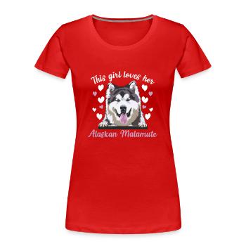 Alaskan Malamute Hund - Frauen Premium Bio T-Shirt - Rot - Vorne - Mia (176cm)
