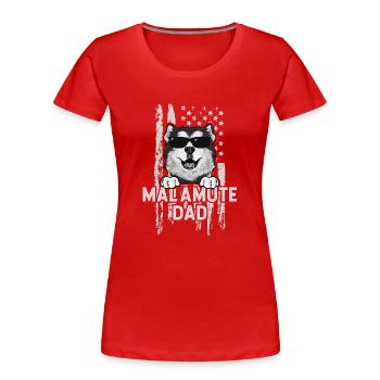 Alaskan Malamute Hund - Frauen Premium Bio T-Shirt - Rot - Vorne - Mia (176cm)
